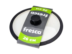 110 761 КРЫШКА стекл 26 см с силик ободом (арт. HEBAKY25006, код 29345 - фото