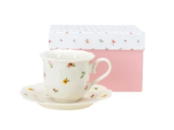 110 935 ЧАШКА С БЛЮДЦЕМ фарф 250мл (арт. DW1206-Floral, код 294602) - фото