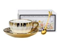 110 938 ЧАШКА С БЛЮДЦЕМ фарф 250 мл + ложка (арт. GS001, код 295272) - фото