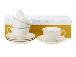 110 929 Н-Р ЧАШЕК С БЛЮДЦАМИ фарф 8 пр. 250 мл (арт. RN10230-1G/4, код - фото