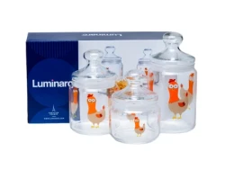 НАБОР БАНОК Д/СЫПУЧИХ ПРОДУКТОВ стекл. 