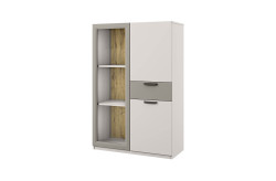 Н-р меб. MODERN, Шкаф с витриной 1V2D1S ПЕРС ЖЕМЧУГ/ИРЛ ЛИКЕР - фото