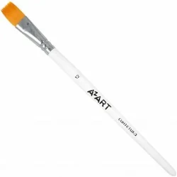 Кисть синтетика белая плоская №12, AZART - фото