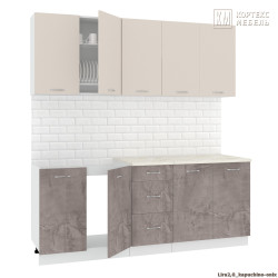 [057164] Кухня Корнелия ЛИРА 2,0 (Капучино / Оникс, Королевский опал) - фото
