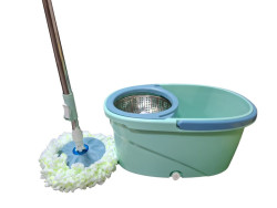 RA-5696(бирюза) Ведро с отжимом со шваброй (металл) бирюза - фото
