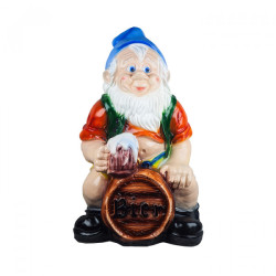 ИЗДЕЛИЕ ИЗ ГИПСА РФ ГНОМ НА БОЧКЕ АРТ.228 - фото