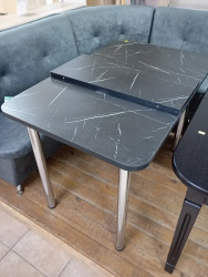 Стол (25 мм, мр.неро маркина, опора хр, 700х1100(1400)) арт.052.П20.Х - фото