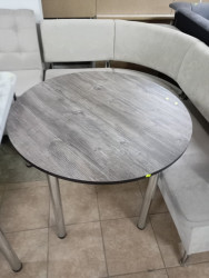 Стол (круглый, ЛДСП 18 мм, сосна джексон, хром, D900) арт.032.Д5.Х - фото