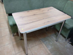 Стол (18 мм, дуб вотан, хром, 600х1000) арт.006.П24.Х - фото