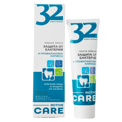 Паста зубная 32 ЖЕМ. Защита от бактерий и проф.кариеса 100 г - фото