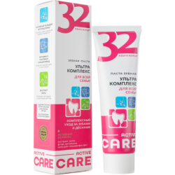Паста зубная 32 ЖЕМ. ACTIVE CARE Ультракомплекс д/всей семьи, 100 г - фото
