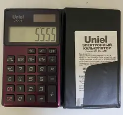 UK-38BR UNIEL КАЛЬКУЛЯТОР (КРАСНО-КОРИЧНЕВЫЙ), 12 р., 83*54*5 мм - фото